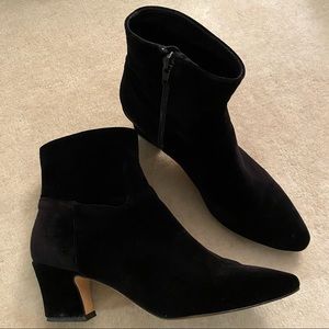 Miista black velvet booties.
